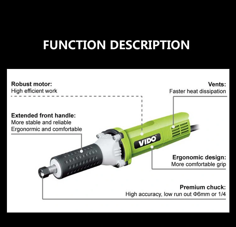 Vido New Design Grinding Machine 550W 6mm 1/2 Inch Die Grinder Angle