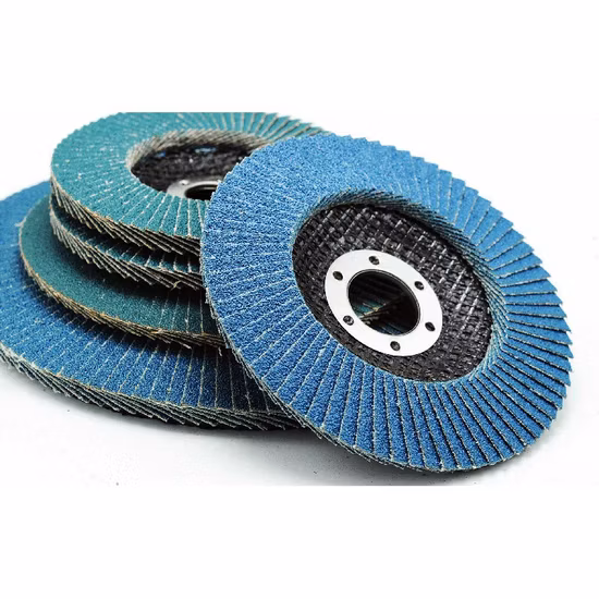 T29 Schleif-Fächerscheibe aus blauem Zirkonoxid, 125 mm, Körnung 80, für Edelstahl